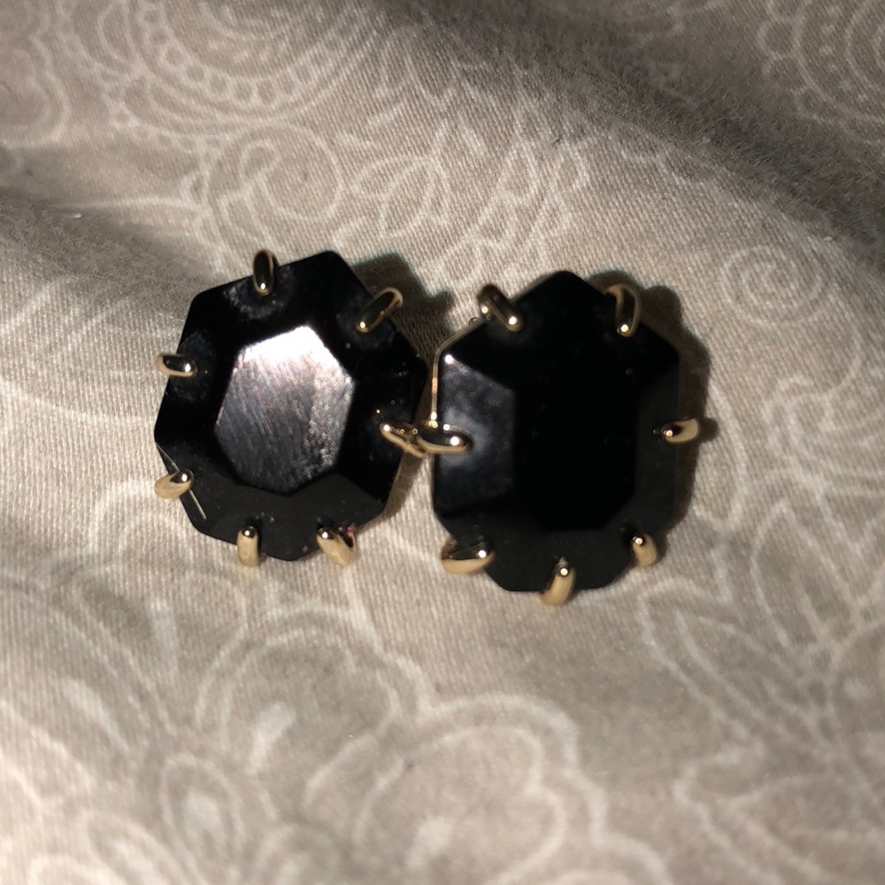 Large Black Kendra Scott Stud Earrings